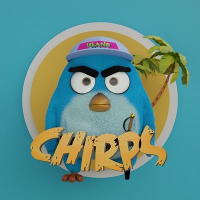 Colorful animated birds in tropical island adventure setting for playable NFT game Chirps.