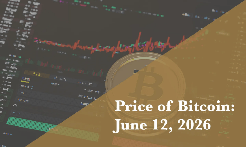 Digital graphic showing Bitcoin price trends with candlestick elements and market data for mid-June 2026.